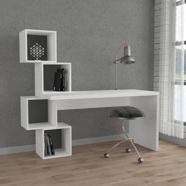 decortie Balance Modern Desk With Shelves 153.5cm