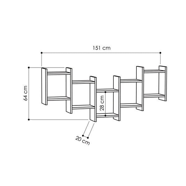Decortie Bat Modern Floating Shelf 64cm Tall