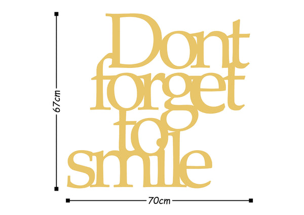 Decortie DONT FORGET TO SMILE METAL DECOR - GOLD