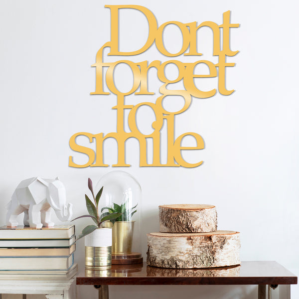 decortie DONT FORGET TO SMILE METAL DECOR - GOLD