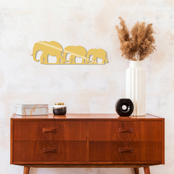 decortie ELEPHANTS METAL DECOR - GOLD