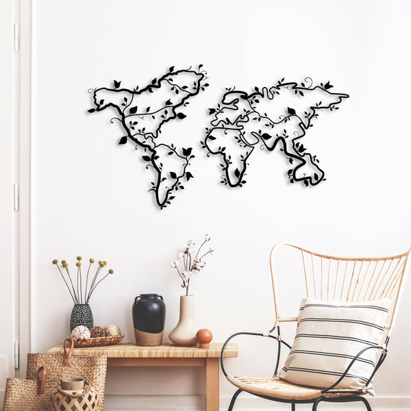 decortie Ivy World Metal Wall Art