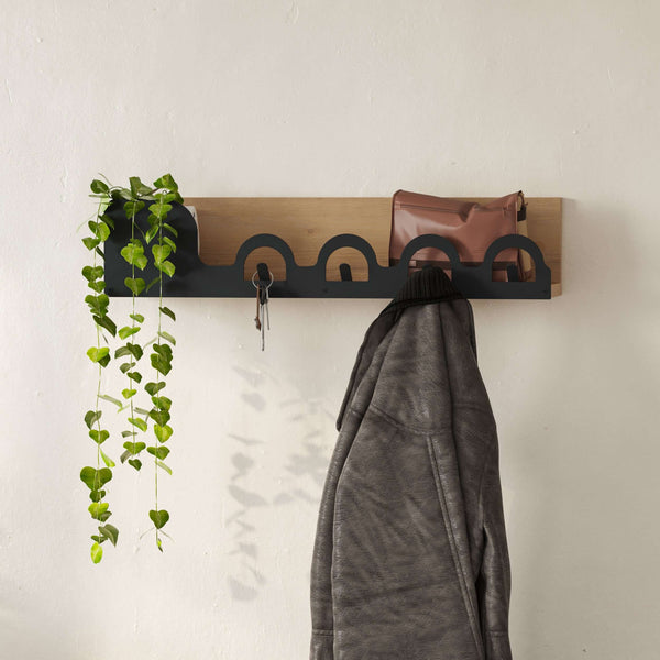 Decortie Liora Modern Hanger Shelf With 4 Hooks