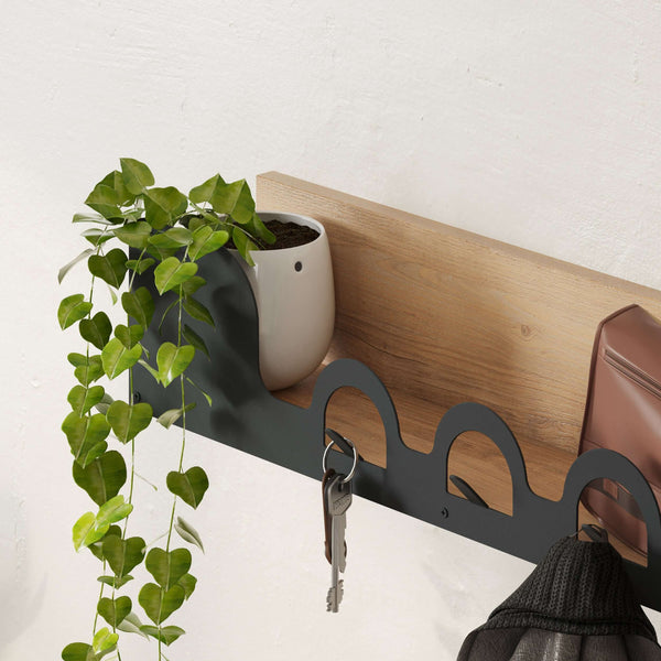 Decortie Liora Modern Hanger Shelf With 4 Hooks