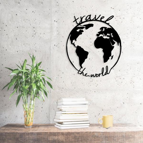 decortie Metal Wall Art Travel the World