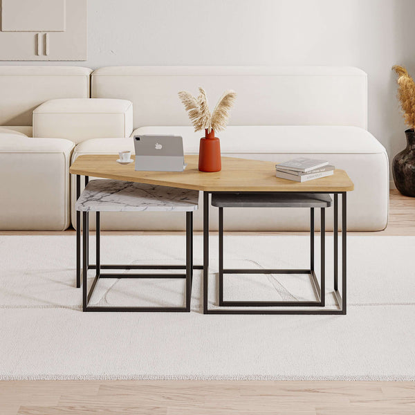 Decortie Nesty Modern Coffee Table 3 Pieces