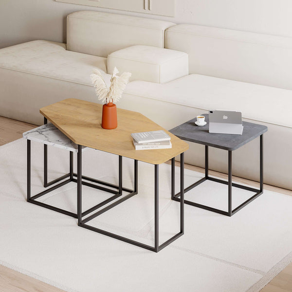 decortie Nesty Modern Coffee Table 3 Pieces