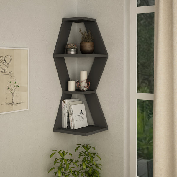Decortie Sablor Modern Corner Shelf 86cm Narrow