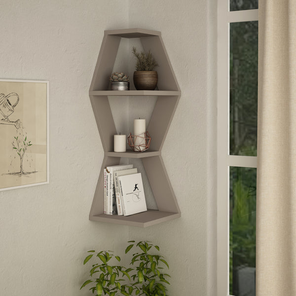 Decortie Sablor Modern Corner Shelf 86cm Narrow