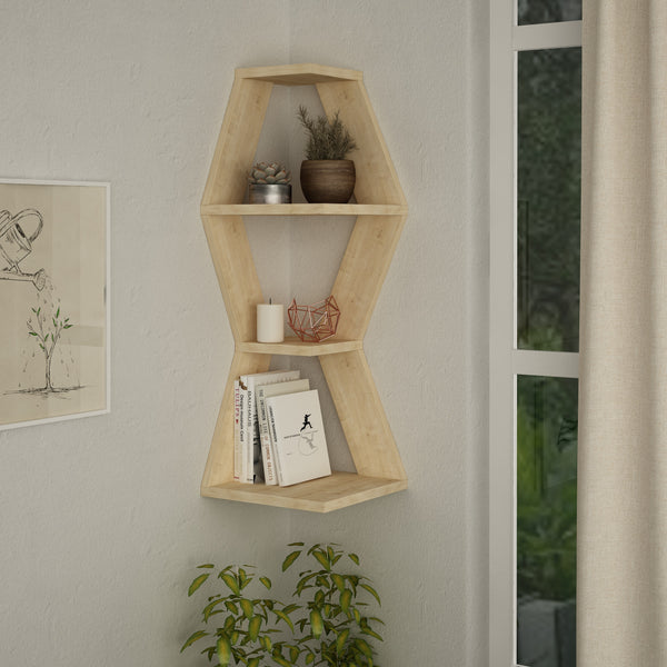Decortie Sablor Modern Corner Shelf 86cm Narrow
