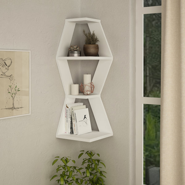 decortie Sablor Modern Corner Shelf 86cm Narrow