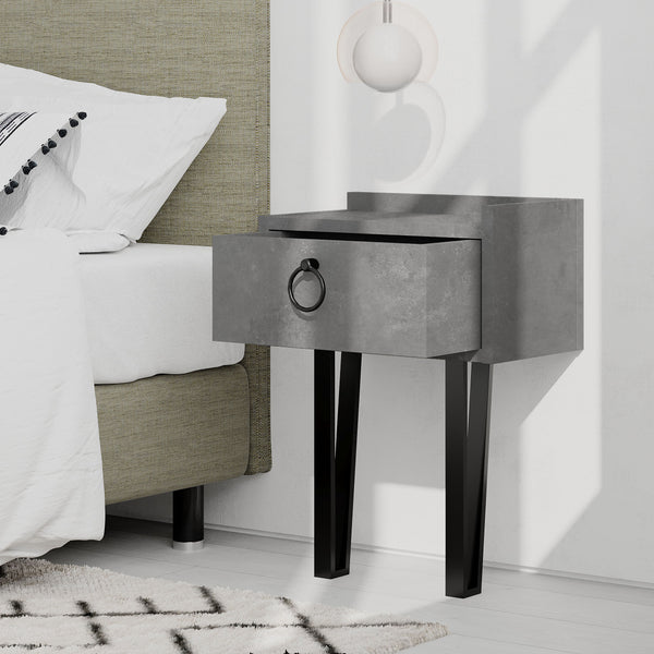 Decortie Sponge Modern Bedside Table With Drawer