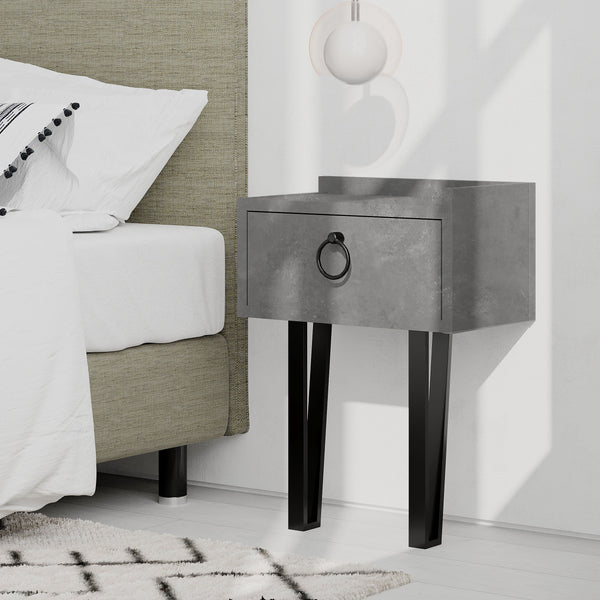 decortie Sponge Modern Bedside Table With Drawer