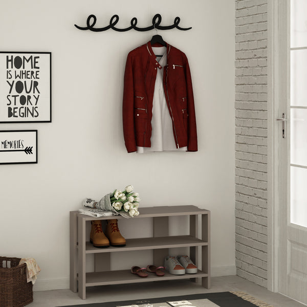 Decortie Tono Modern Shoe Rack With Hanger