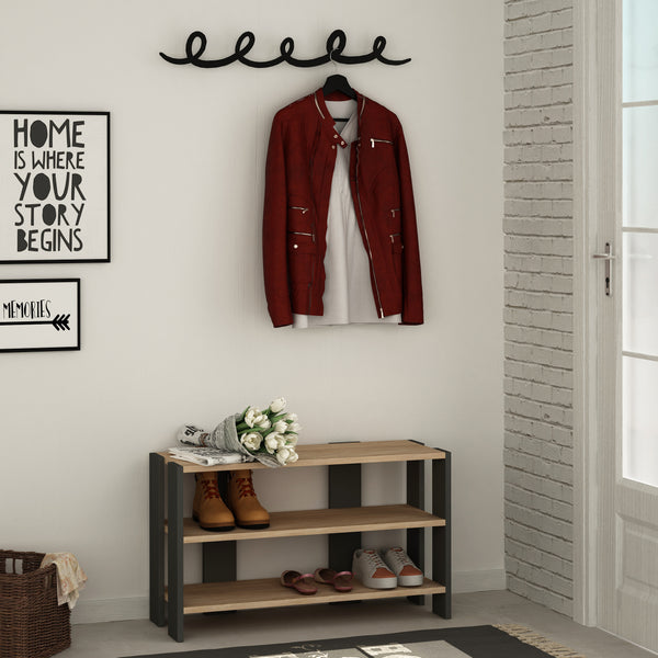 Decortie Tono Modern Shoe Rack With Hanger