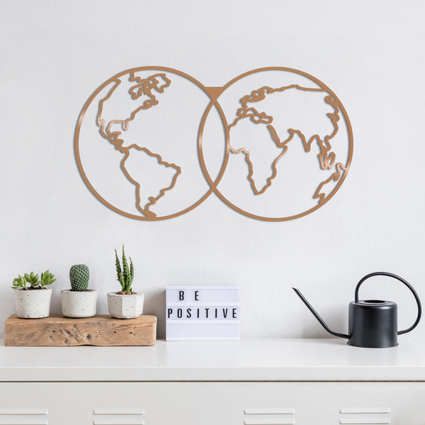 decortie WORLD MAP - COPPER