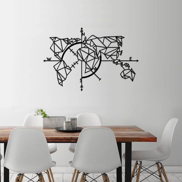 Decortie WORLD MAP METAL DECOR 2 - BLACK