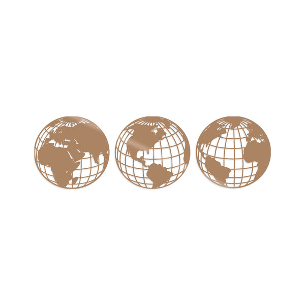 Decortie WORLD MAP METAL DECOR 3 - COPPER