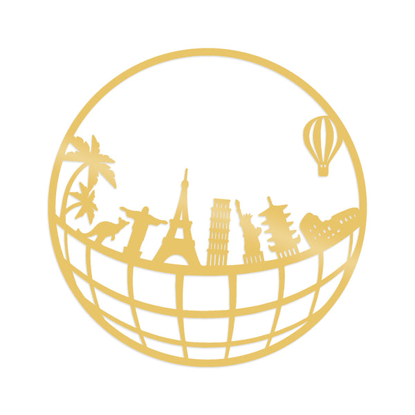 Decortie WORLD MAP METAL DECOR 5 - GOLD