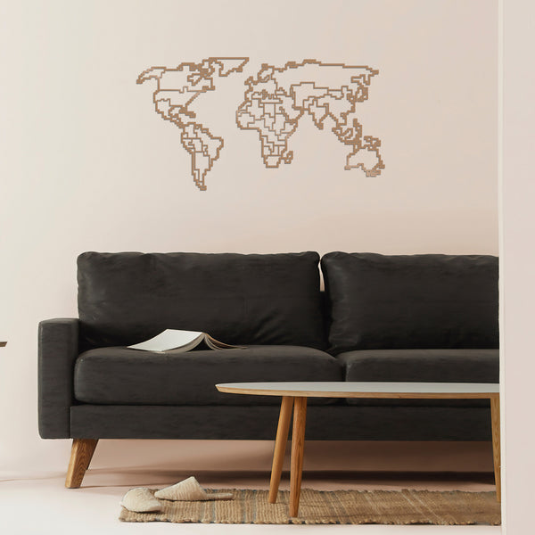 decortie WORLD MAP METAL DECOR 6 - COPPER
