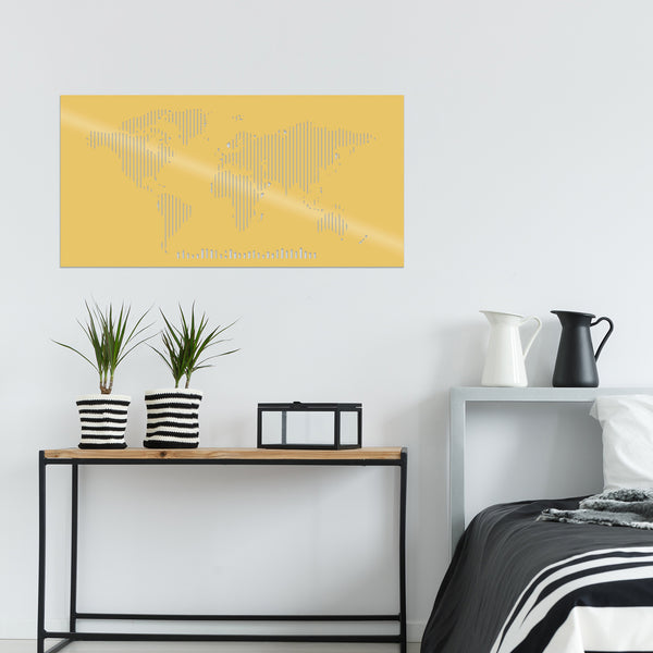 decortie WORLD MAP METAL DECOR 8 - GOLD