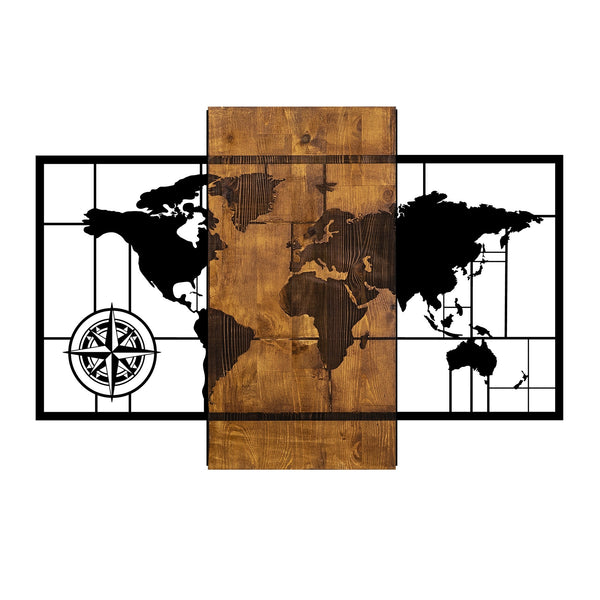 Decortie World Map With Compass