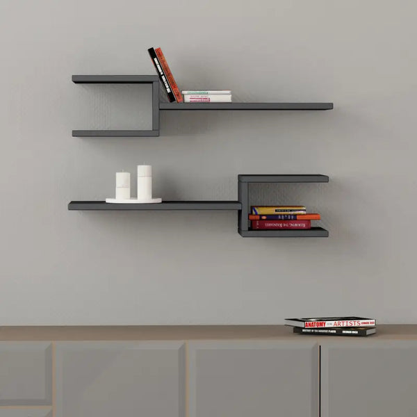 Decortie Fork Modern Floating Shelf Set 18.2cm Short
