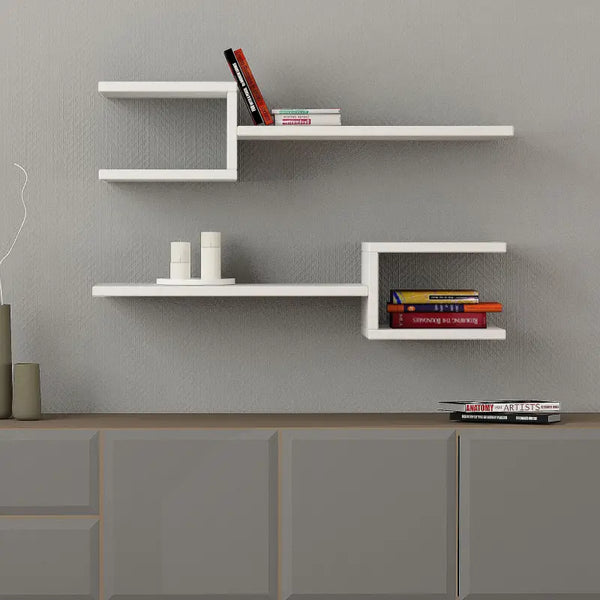 Decortie Fork Modern Floating Shelf Set 18.2cm Short
