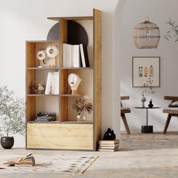 decortie Half Modern Bookcase Display Unit Tall 165cm