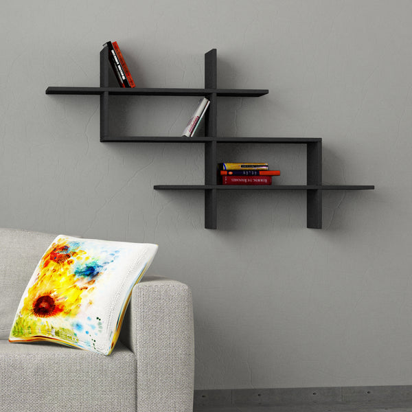 Decortie Halic Wall Mounted Modern Bookcase Display Unit W 150cm