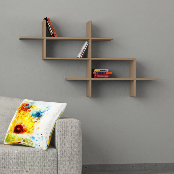 Decortie Halic Wall Mounted Modern Bookcase Display Unit W 150cm
