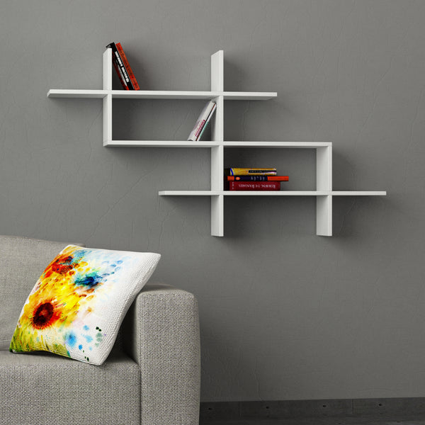 decortie Halic Wall Mounted Modern Bookcase Display Unit W 150cm