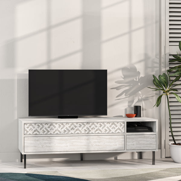 Decortie Heaton Modern TV Stand Multimedia Centre TV Unit With Storage Cabinet 144.6cm