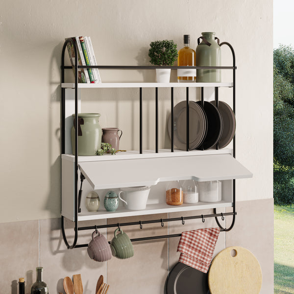 Decortie Holi Modern Kitchen Wall Shelf Unit H 86.6
