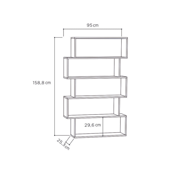 Decortie Kat Modern Bookcase Display Unit Tall 158cm