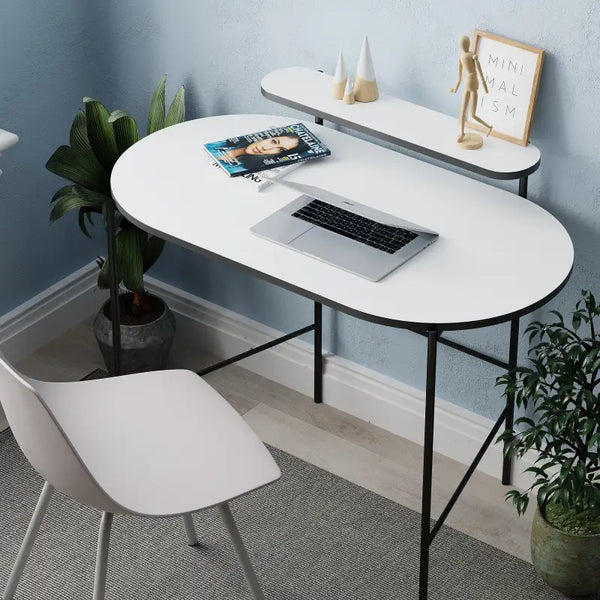 Decortie Loub Modern Desk With Monitor Stand Width 100cm