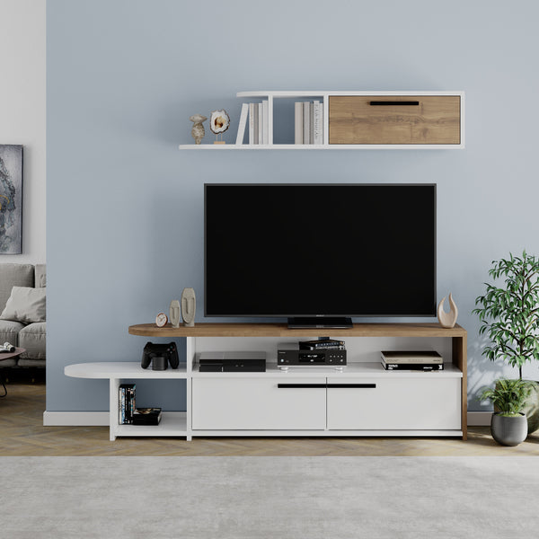 Decortie Lyra Modern TV Stand With Wall Shelves 167cm