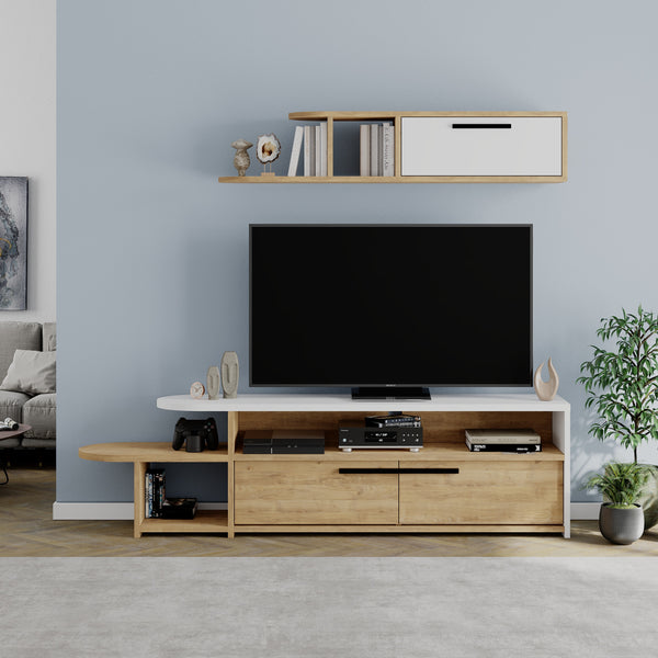 decortie Lyra Modern TV Stand with Wall Shelves 167cm
