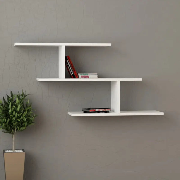 Decortie Misi Wall Mounted Modern Bookcase Display Unit W 104cm Wide