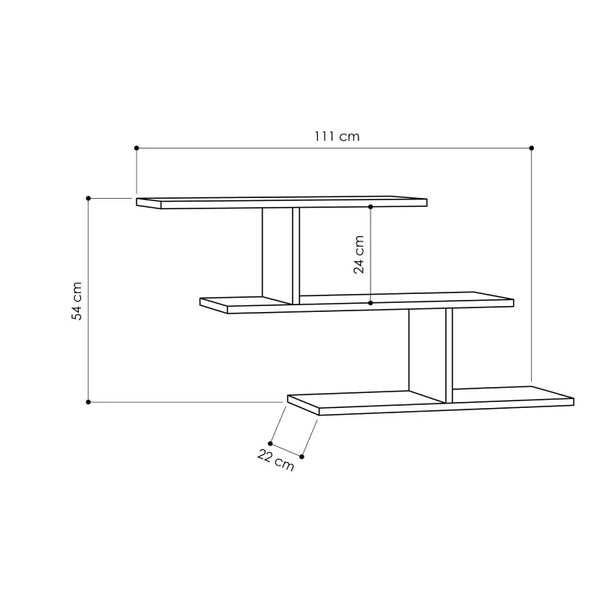 Decortie Misi Wall Mounted Modern Bookcase Display Unit W 104cm Wide