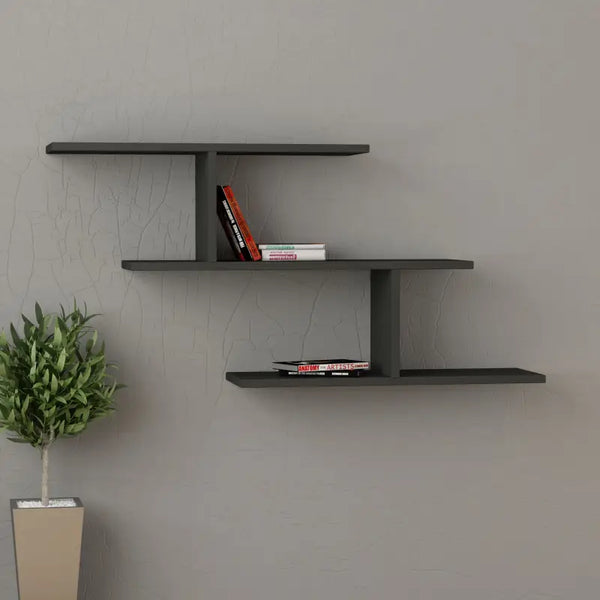 decortie Misi Wall Mounted Modern Bookcase Display Unit W 104cm Wide