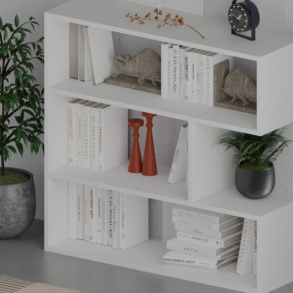 Decortie Molly Modern Bookcase Display Unit No.1 Short 89cm