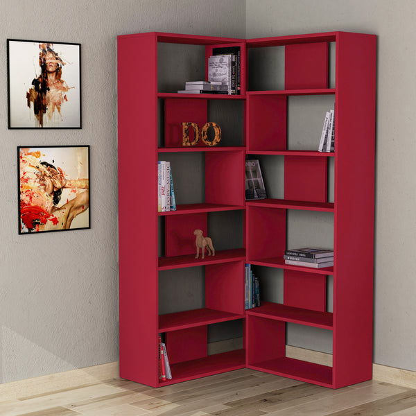 decortie Molly Modern Corner Multipurpose Bookcase Display Unit No.4 Tall 179 cm