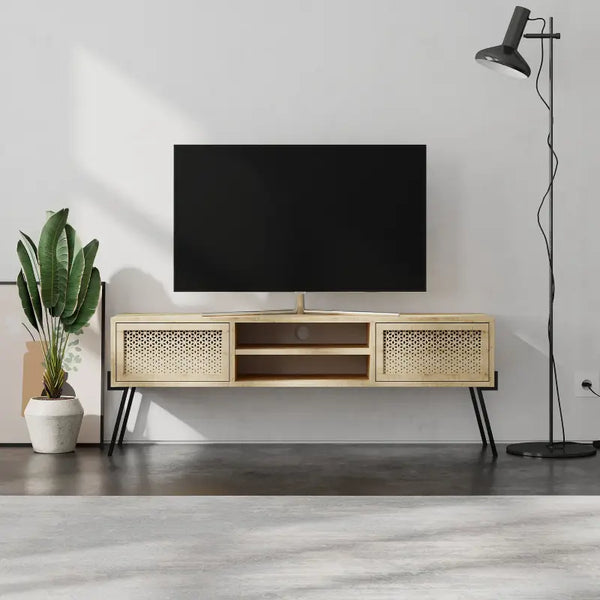 Decortie Naive Modern TV Multimedia Stand With Storage Cabinet 140cm