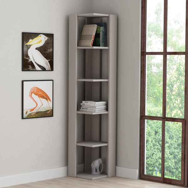 Decortie Nati Modern Corner Bookcase Display Unit Tall 161cm