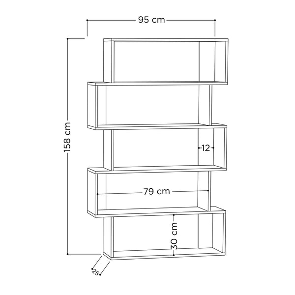 Decortie Oxford Modern Bookcase Display Unit Tall 159cm