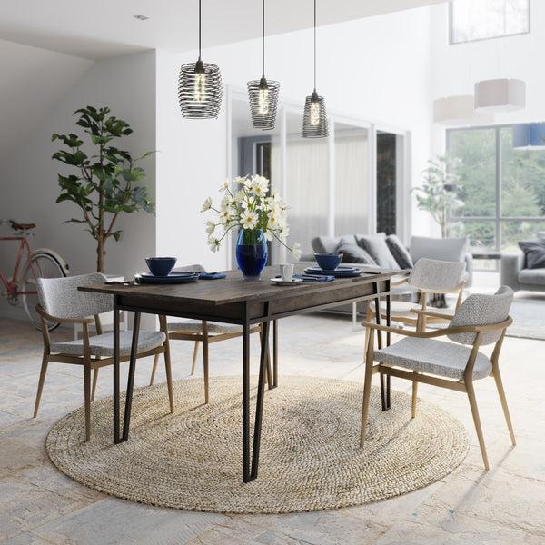 Decortie Pal Modern Dining Table Multipurpose Extendable Living Room W 132cm