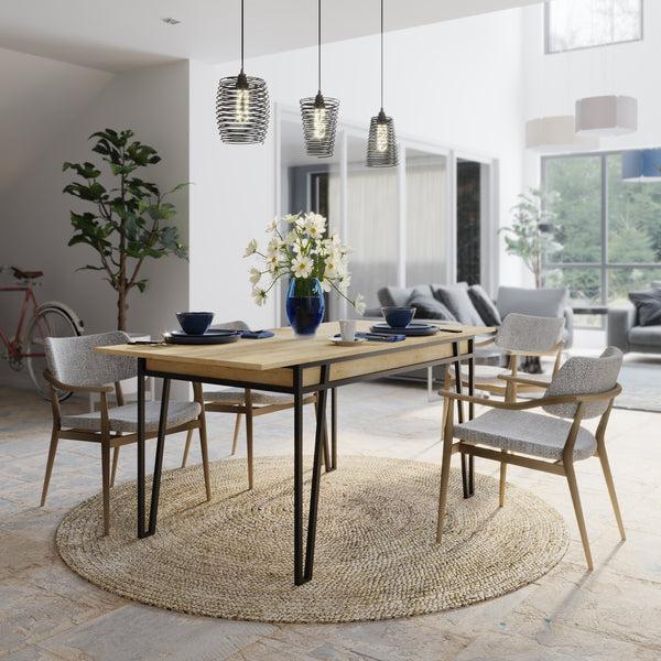 Decortie Pal Modern Dining Table Multipurpose Extendable Living Room W 132cm