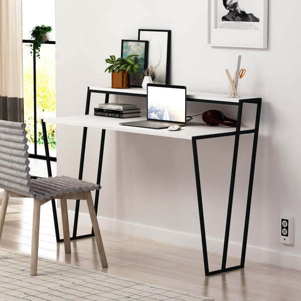 Decortie Pal Modern Study Desk With Monitor Stand Width 124cm