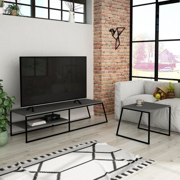 decortie Pal Modern TV Stand Multimedia Centre With Storage Cabinet 163cm